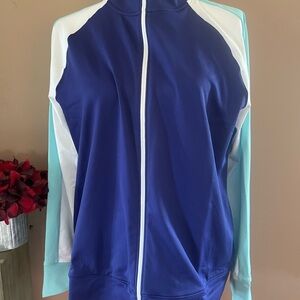 Women's Under Armour Blue and White Full Zip NWT Size Large